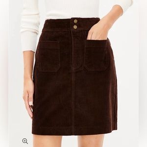 Loft Corduroy Brown W/ Front Patch Pockets Size 12T